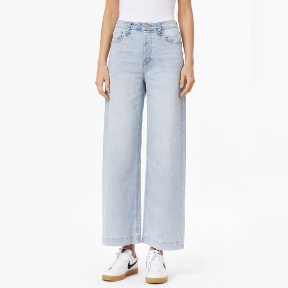 Scotch & Soda Denim - Scotch & SODA The Sky High Waist Straight Wide Leg Jeans Stone Wash Blue 10 / 30